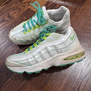 Nike Kids White and Green Sneakers